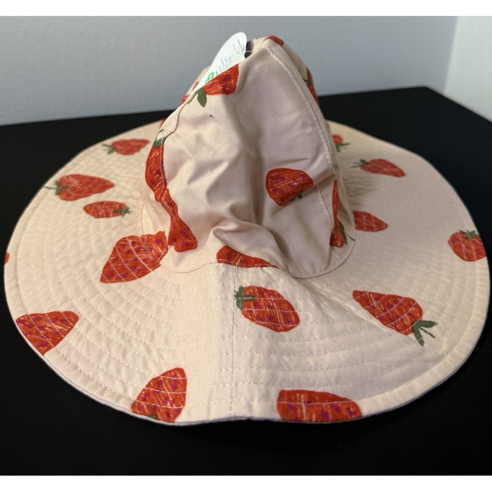 Carters Strawberry/Pink Reversible Bucket Swim & Sun Hat Size 2T